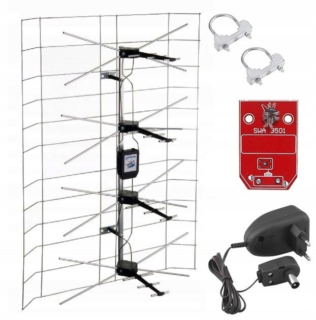 Poland POWERFUL DVB-T2 mesh TV antenna MUX-8 HEVC
