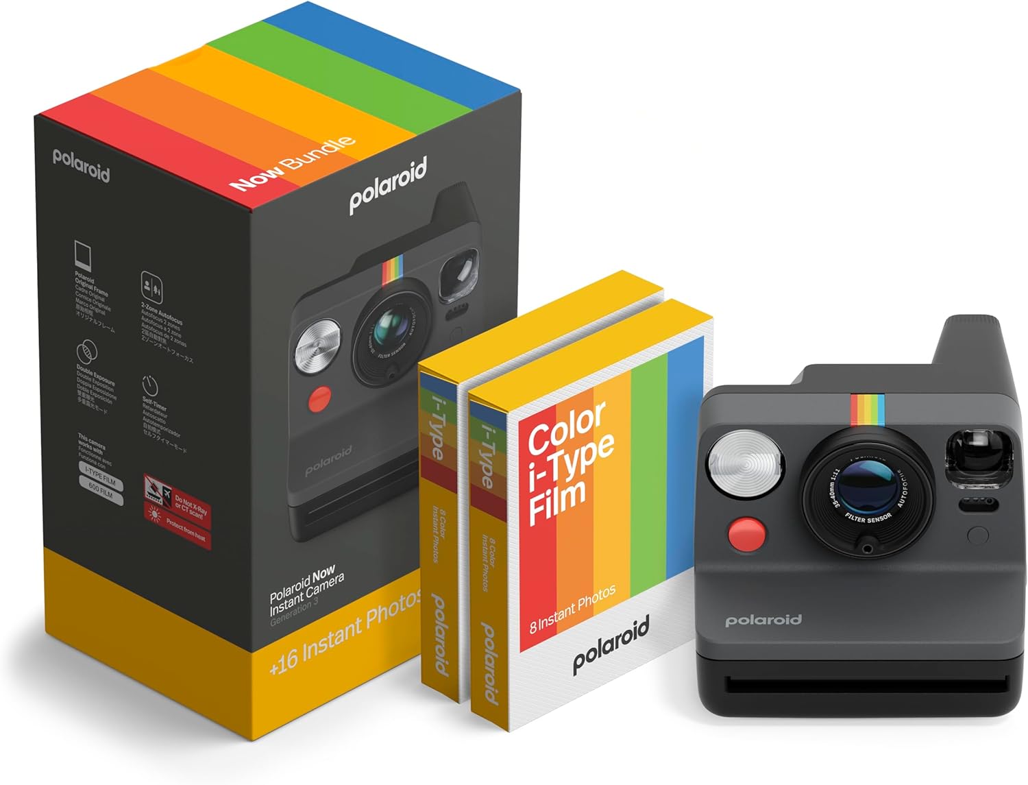 Polaroid Now Generation 3 instant camera white autofocus USB-C