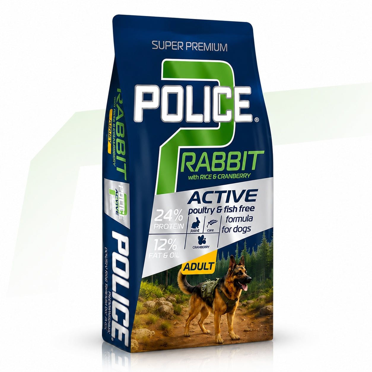 Police Rabbit Hypoallergenic Dry Food for Working Dogs 15kg + 1,5kg