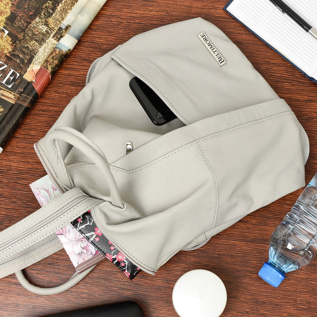Polish Women's Backpack Leather Triangle Spacious Brand Beltimore