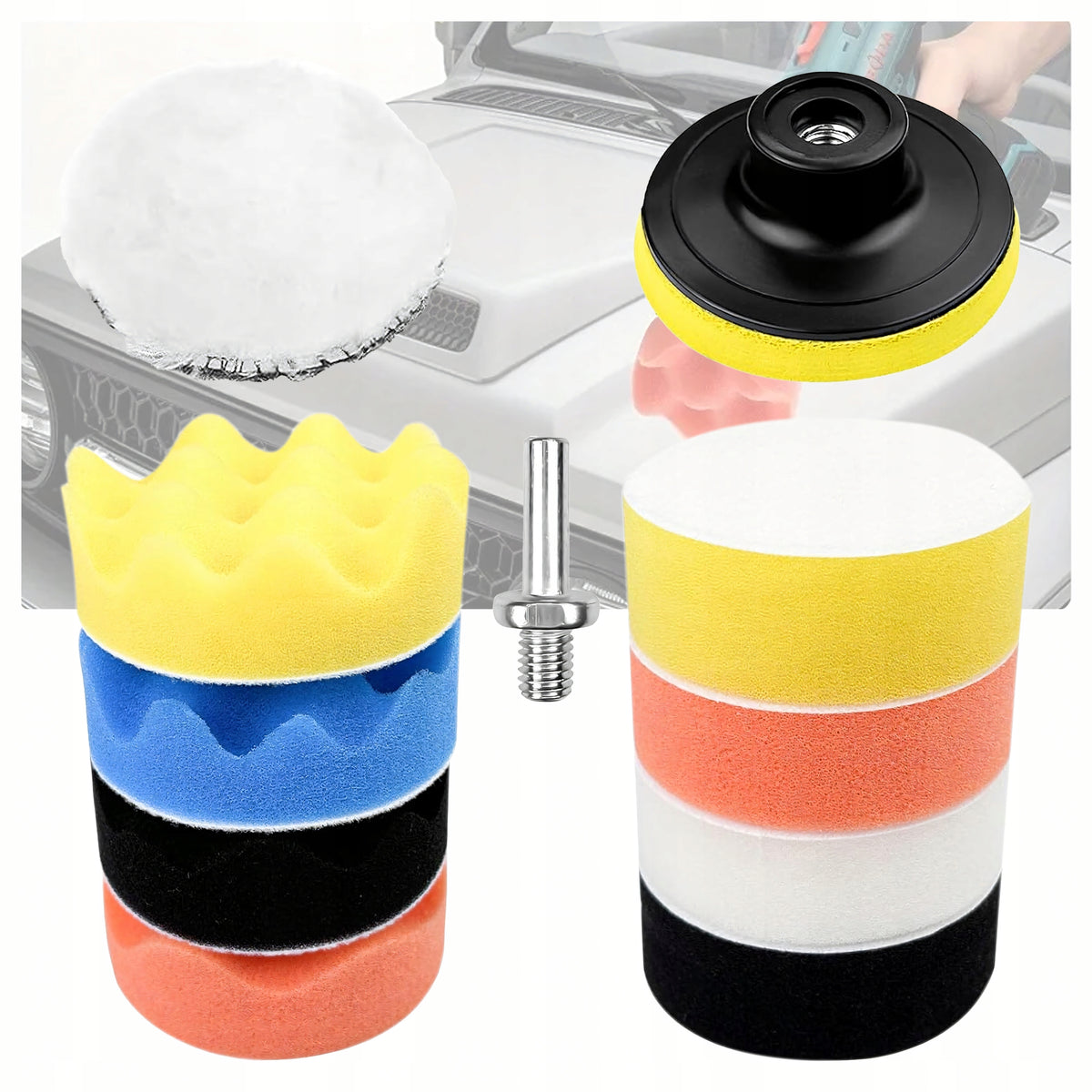 Polisher Cover Set Sponge Pads for Drill Polisher for Polishing