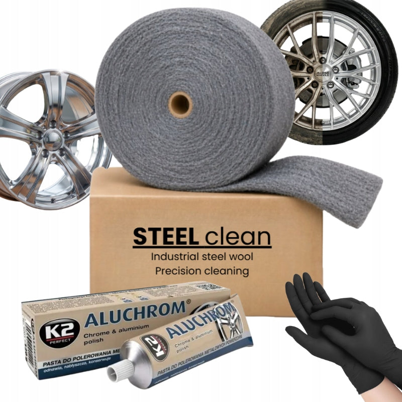 Polishing Set Metal Aluminium Chrome Steel Wool 200g ALUCHROM K2