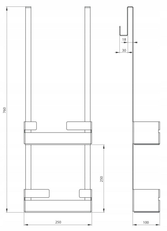 Deante-Regal für Duschkabinen Mokko ADM A54K, Bianco 