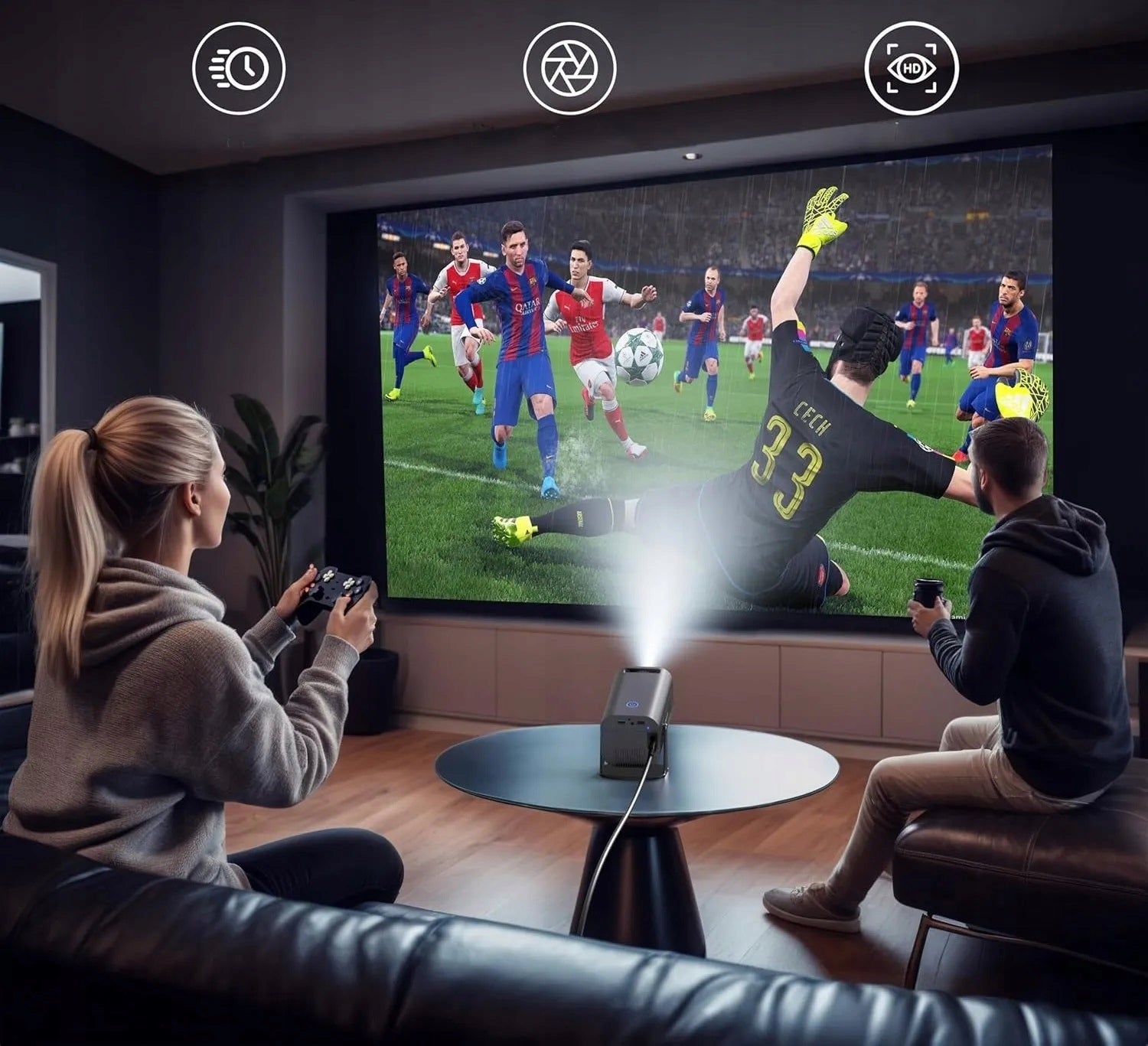 Polocsh P6 Projector 4K Home Theater 150" Projector 1080p FullHD WiFi6 and BT5.2 EAN (GTIN) 5907173954466