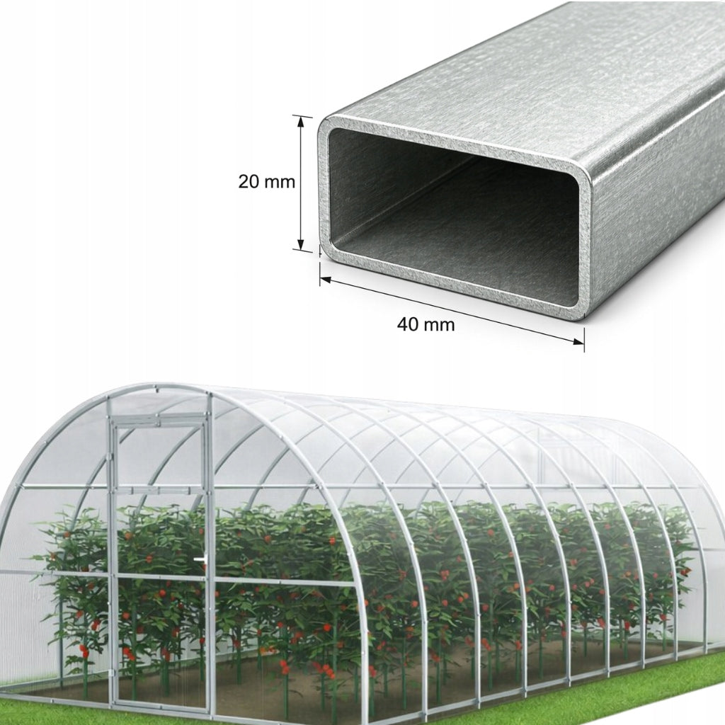 Polycarbonate Greenhouse Garden Tunnel 3,5x4m Profiles 40x20 Galvanized 8mm Product height 210 cm