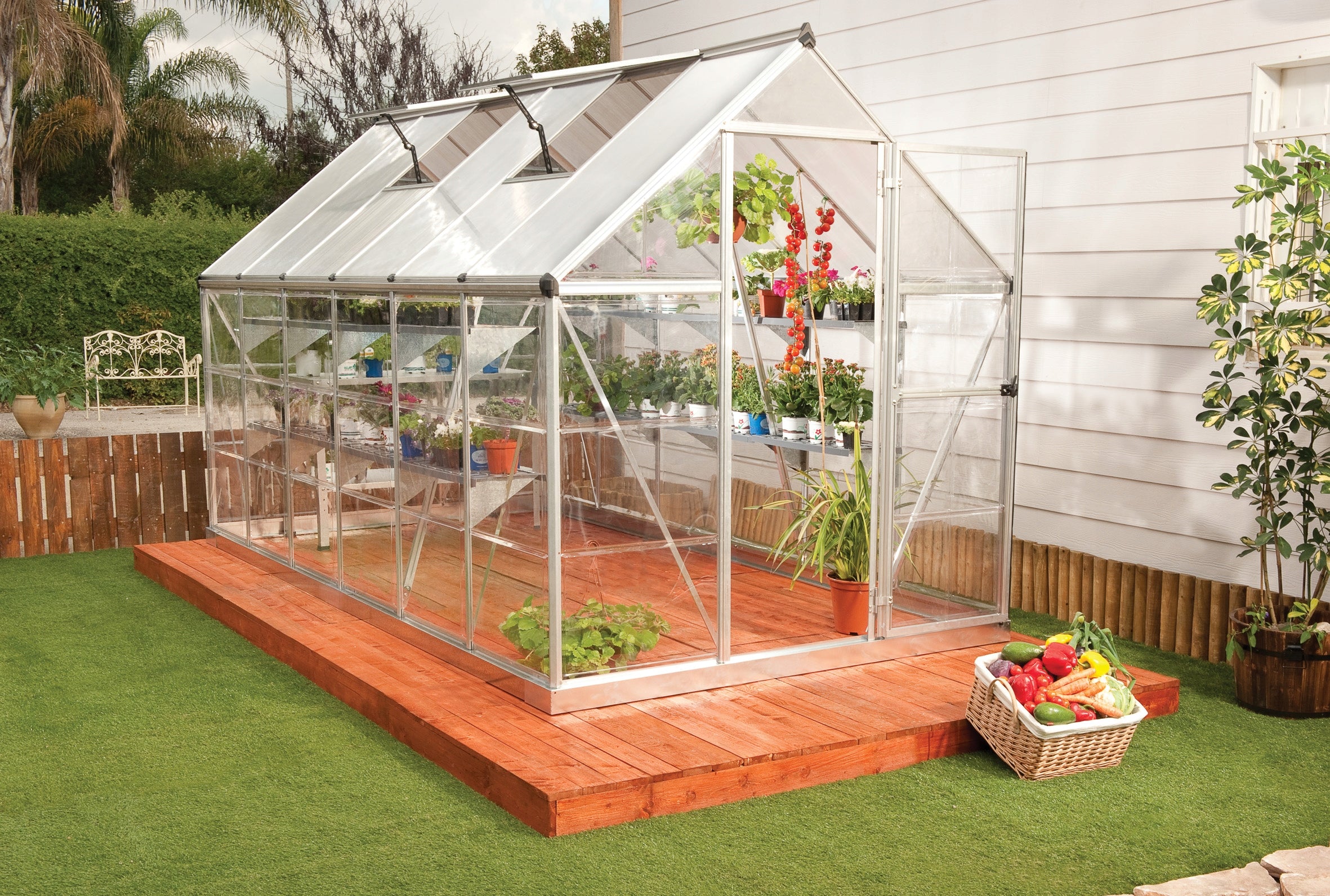 Polycarbonate garden greenhouse Palram 701782 3,65 x 1,85 m x 208 cm Length 3.65 m