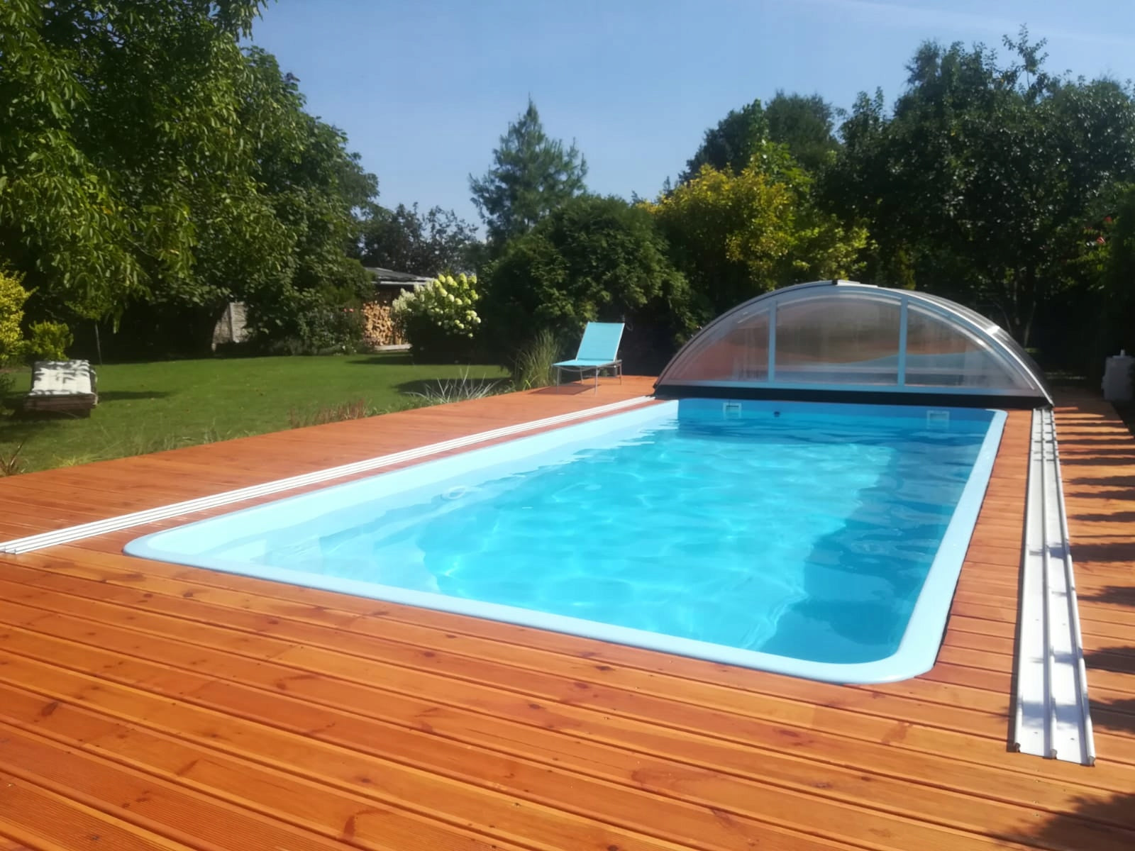 Polyester Laminate Garden Pool 7.0x3.2x1.55 Ready Digging Set Height 155 cm