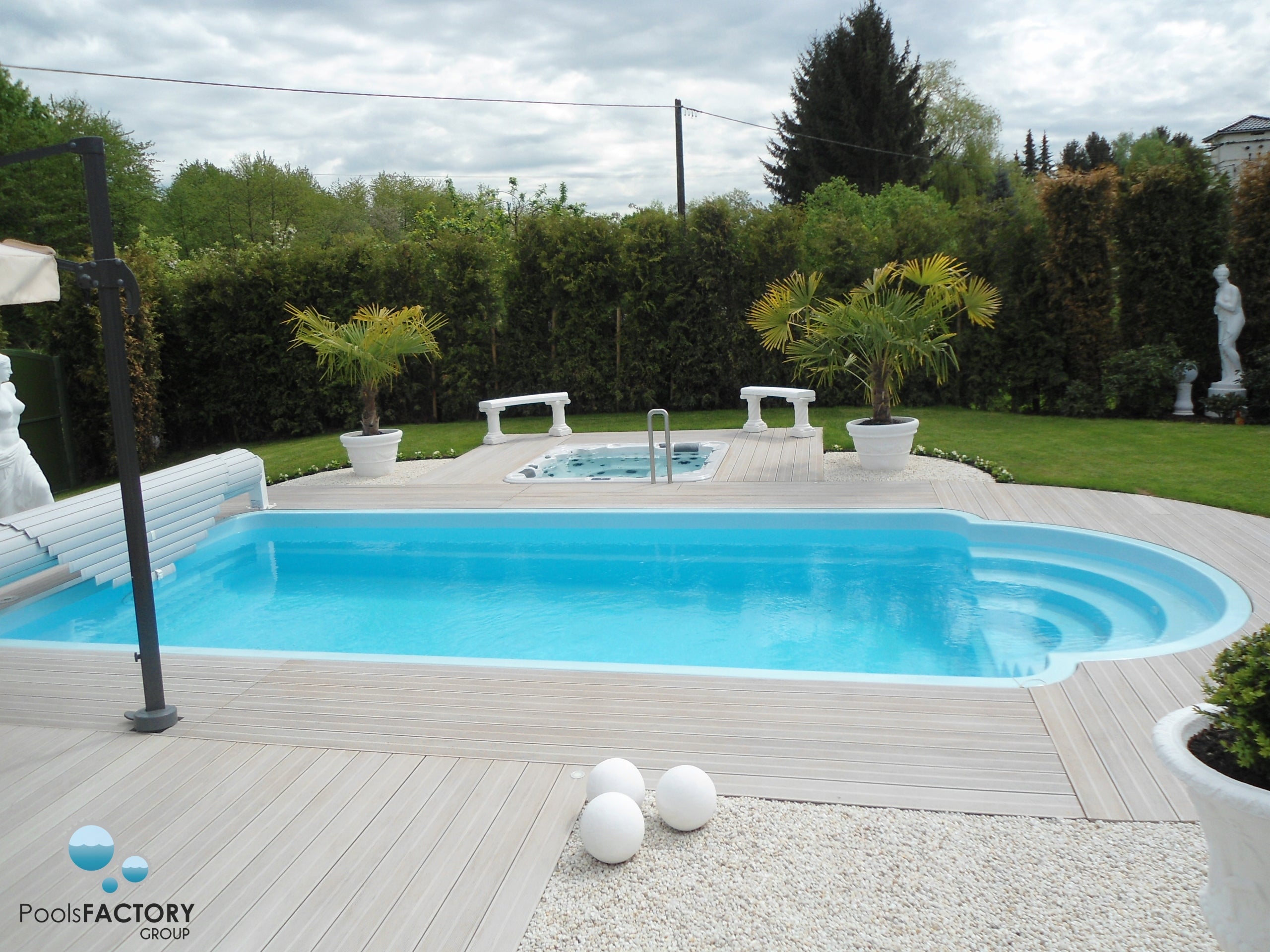 Polyester Laminate Garden Pool 7.5x3.2x1.55 Digging Pools Set Manufacturer code Hera