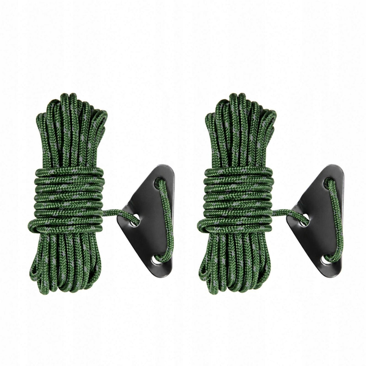Polyester Outdoor Tent Rope with Triangular Tensioner Army Grn 4MM 5M 4PK