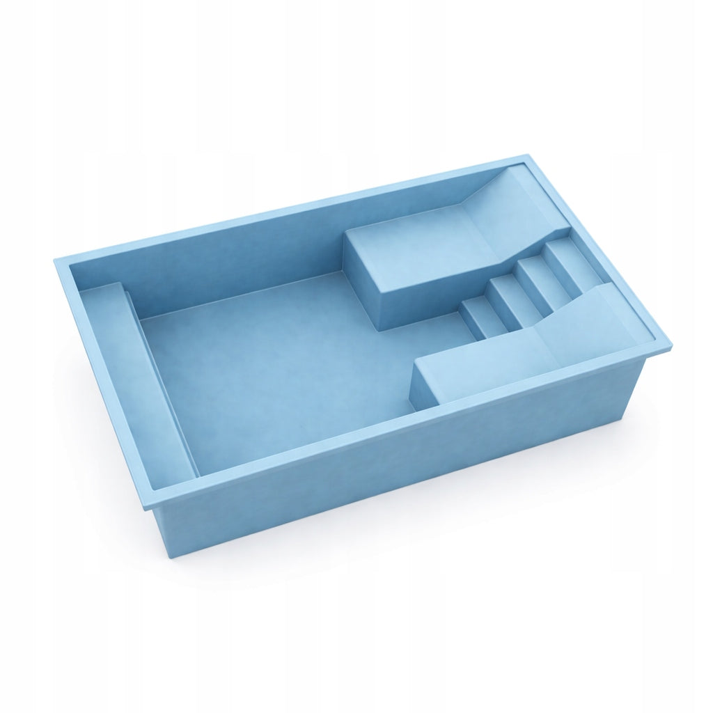 Polyester swimming pool MADERA Blue Way 5 x 2,5 x 1,5 m with digging couches Manufacturer code BNO-02M