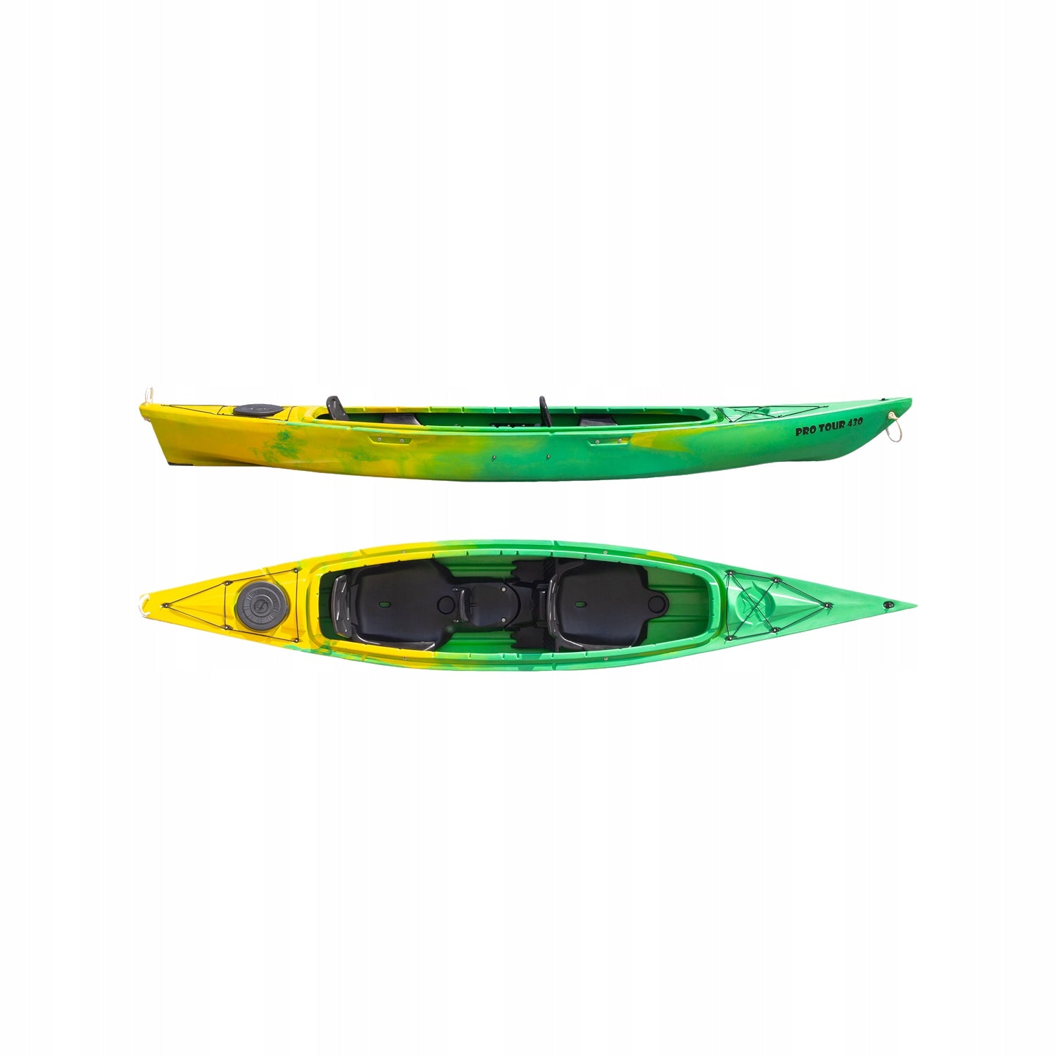 Polyethylene kayak Aquarius Pro Tour 430 blue 2 + child green