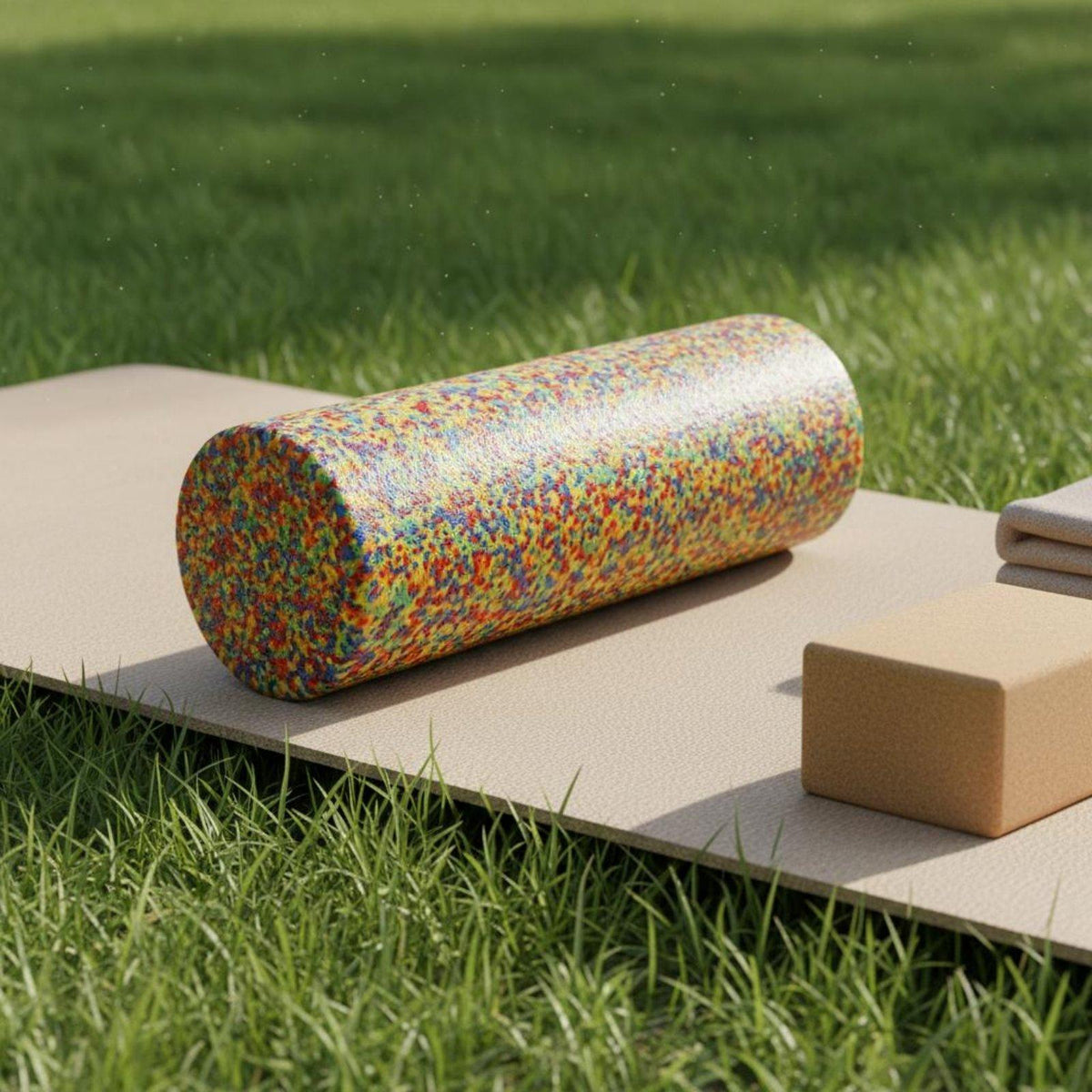 Polypropylene Foam Roller Firm Density Foam Roller Milk Tea 45CM Packaging status original