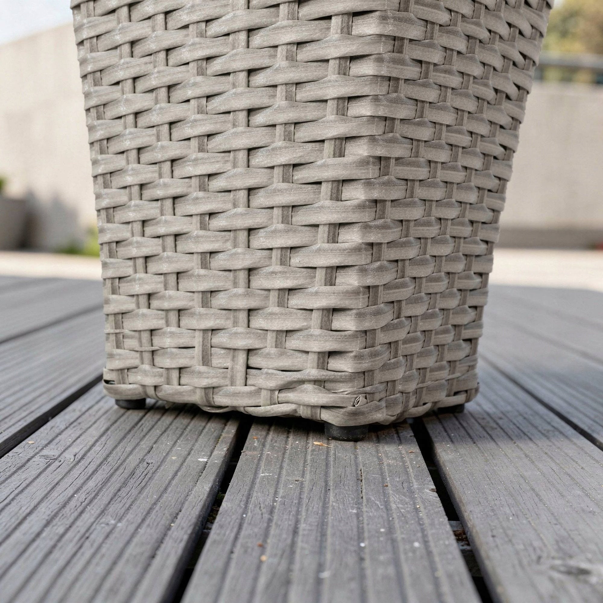 Polyrattan Pots Set of 3 with Refill Garden Pots Technorattan Color gray
