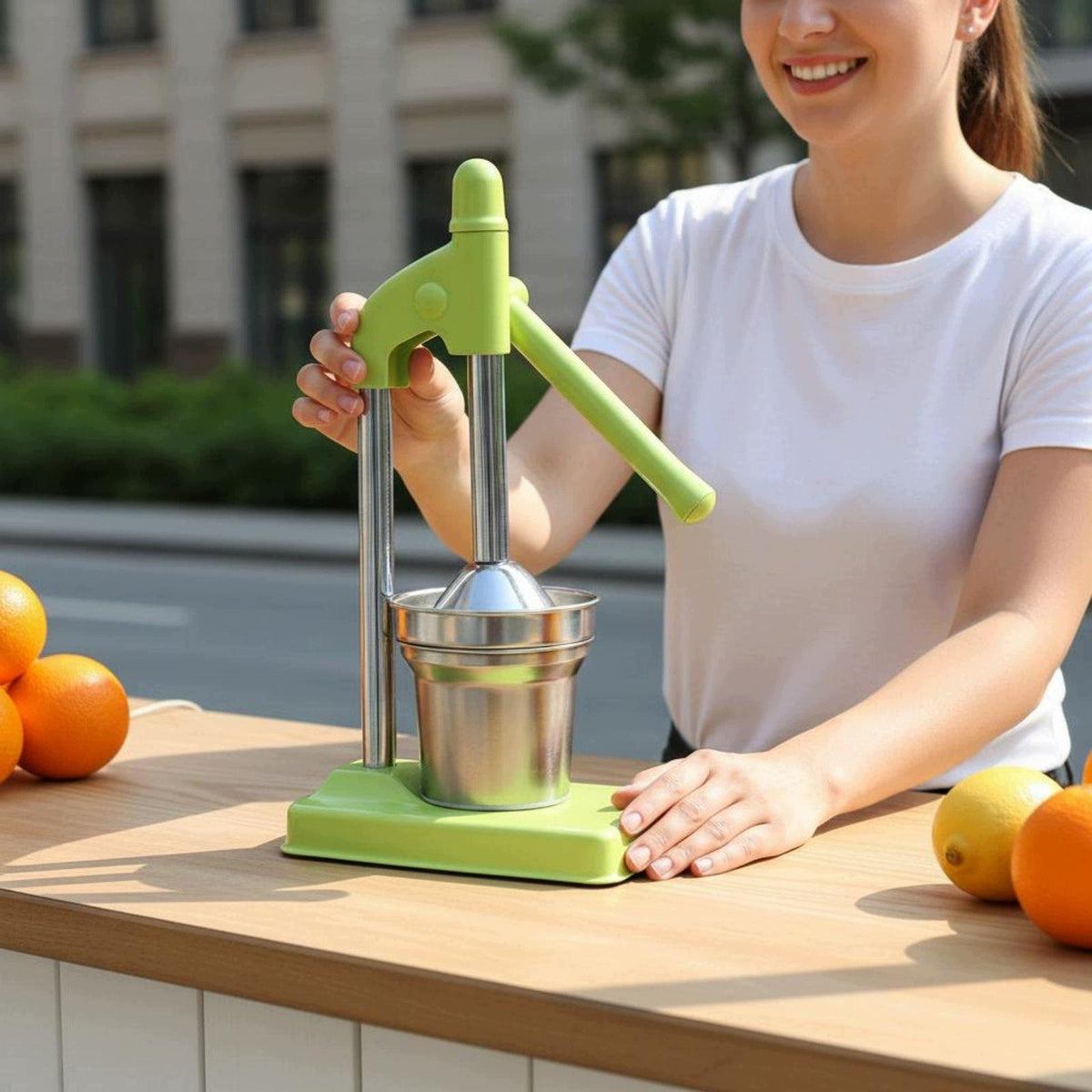 Pomegranates Juicer Stainless Steel Fruit Press Multi Fruit Use Lemon Pink Packaging status original