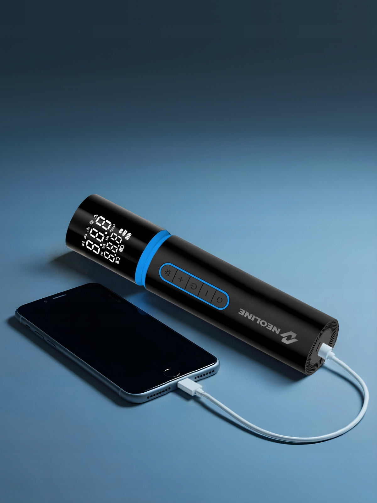 Pompka Rowerowa Elektryczna Kompresor Samochodowy + Powerbank 6000mAh Color black