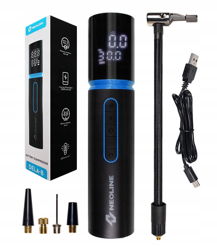 Pompka Rowerowa Elektryczna Kompresor Samochodowy + Powerbank 6000mAh