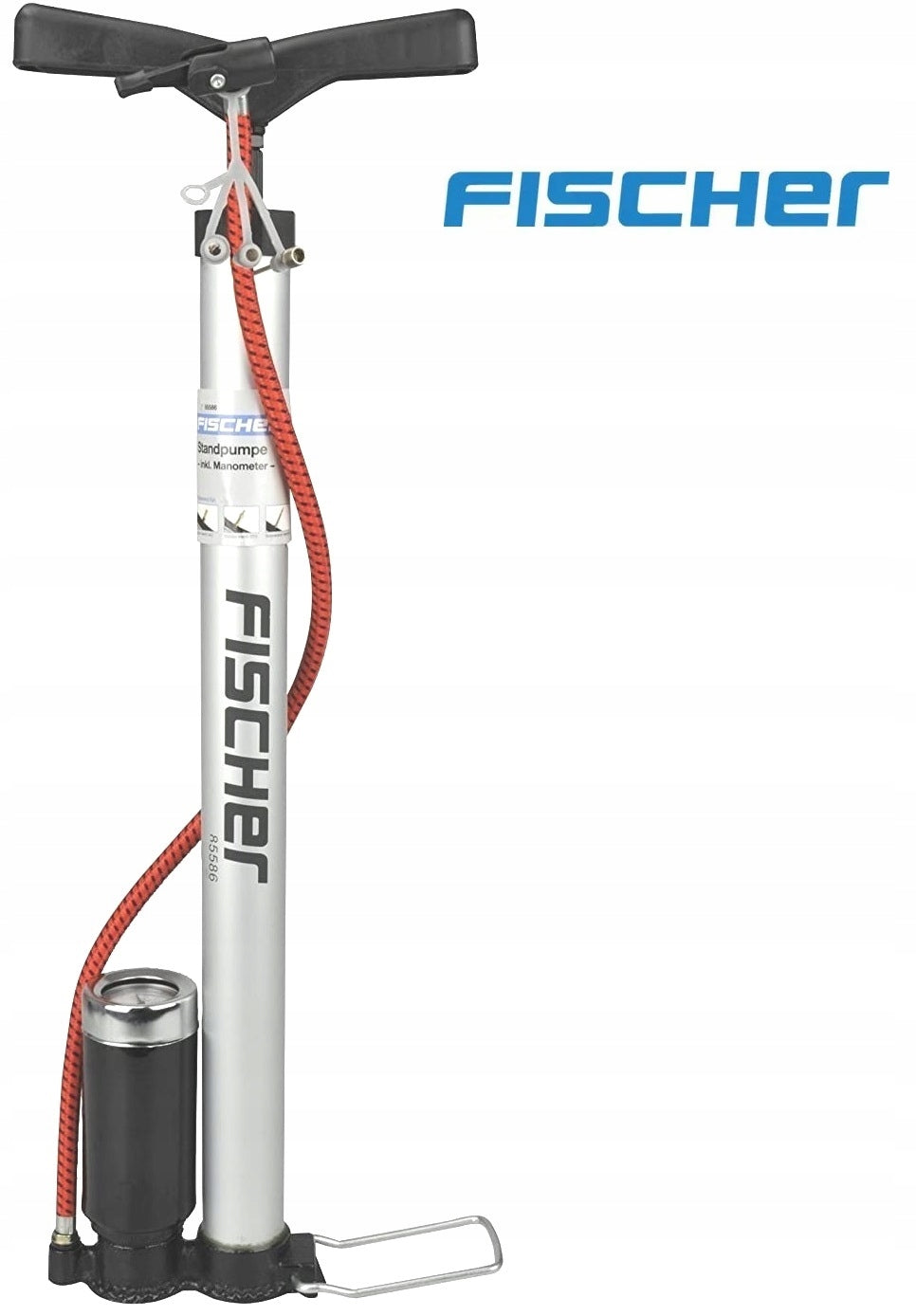 Fahrradpumpe Beto Stahl CMP-135SG5, rot 