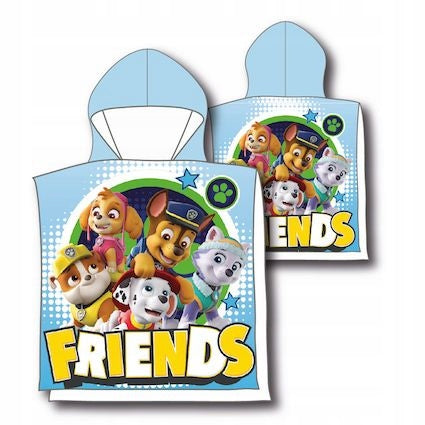 Doppelseitiger Handtuchponcho für Kinder mit Kapuze Paw Patrol, 50x115 cm 