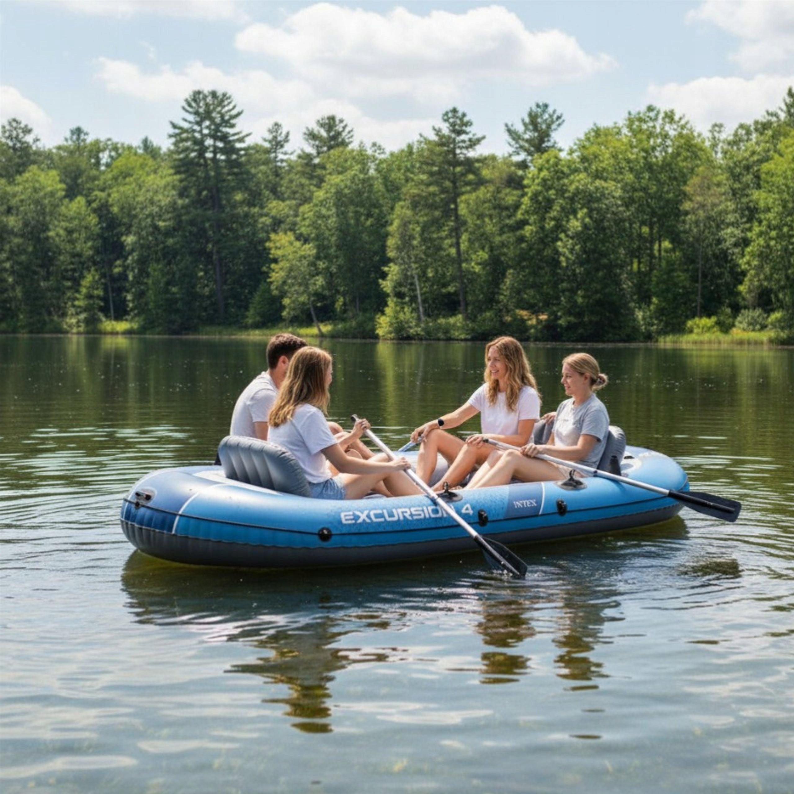 Pontoon Inflatable 4-Person Pump Set 2 Paddle Bag Strong PVC 315cm Manufacturer code 8056