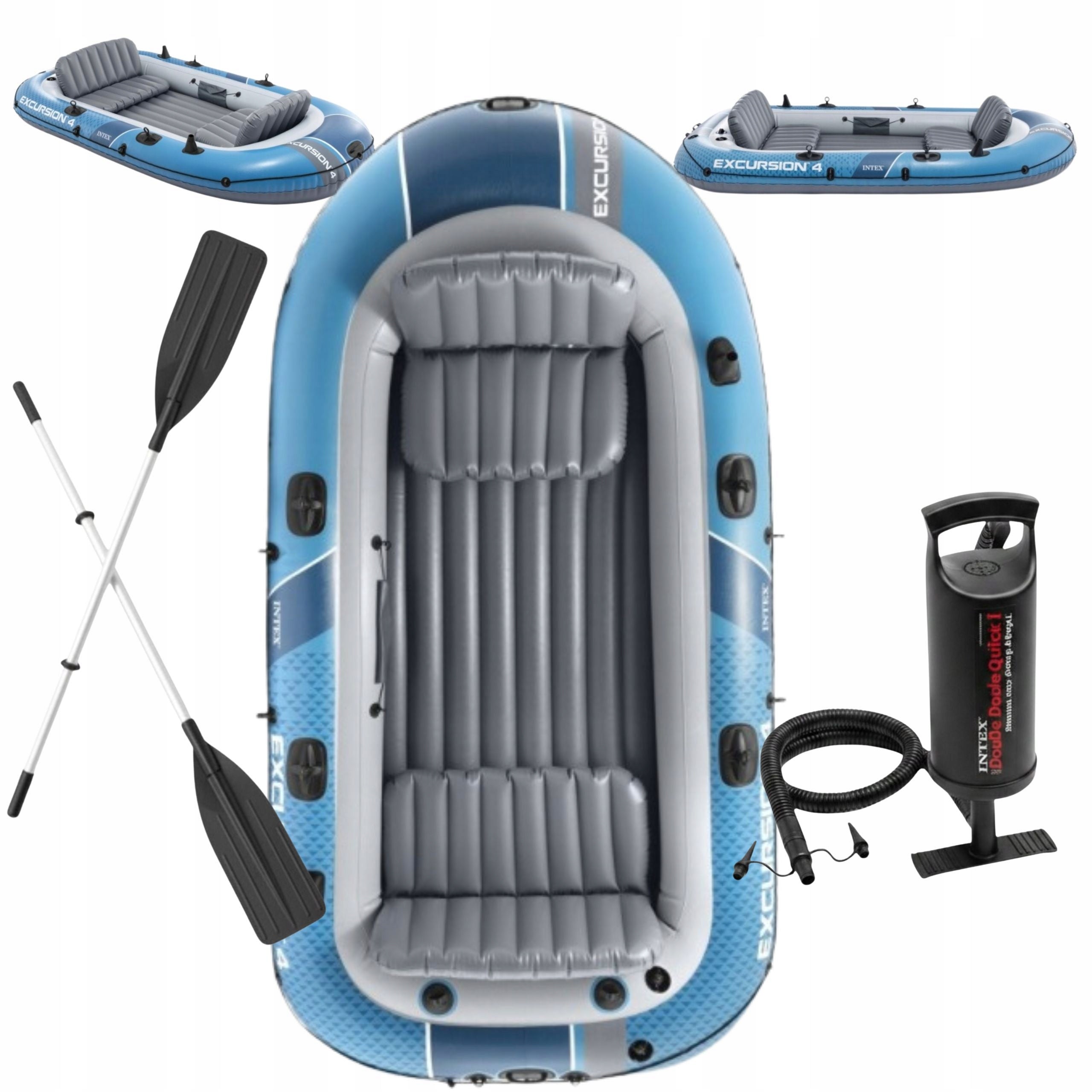 Pontoon Inflatable 4-Person Pump Set 2 Paddle Bag Strong PVC 315cm