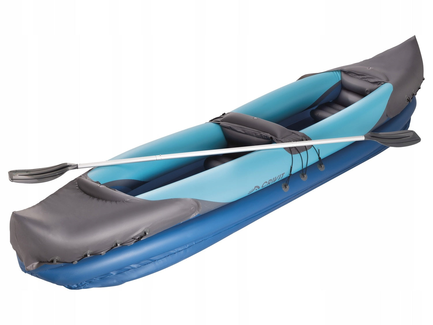 Pontoon Kayak Double Inflatable 2-Person 325cm Paddle 5 Chambers