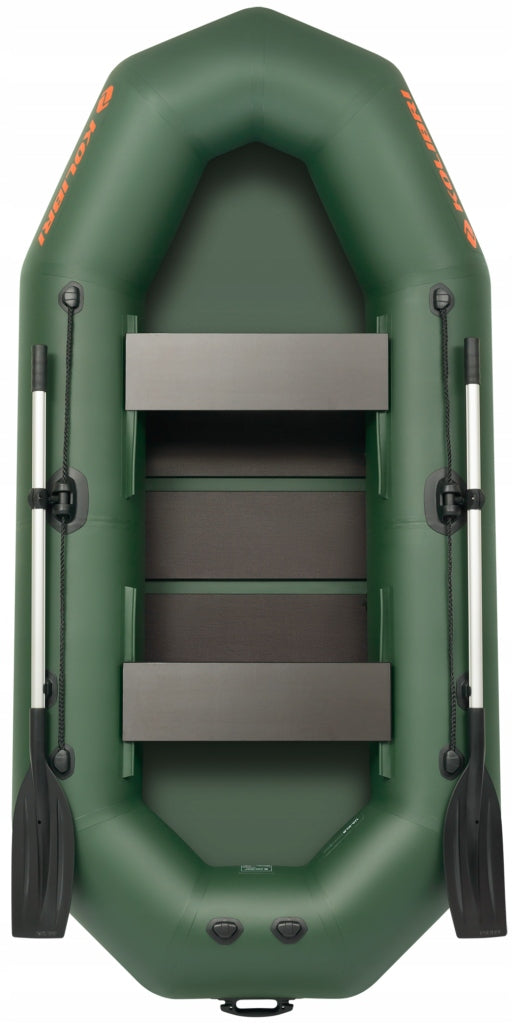 Pontoon Kolibri K-270T with rolling floor and transom for engine green Packaging status original