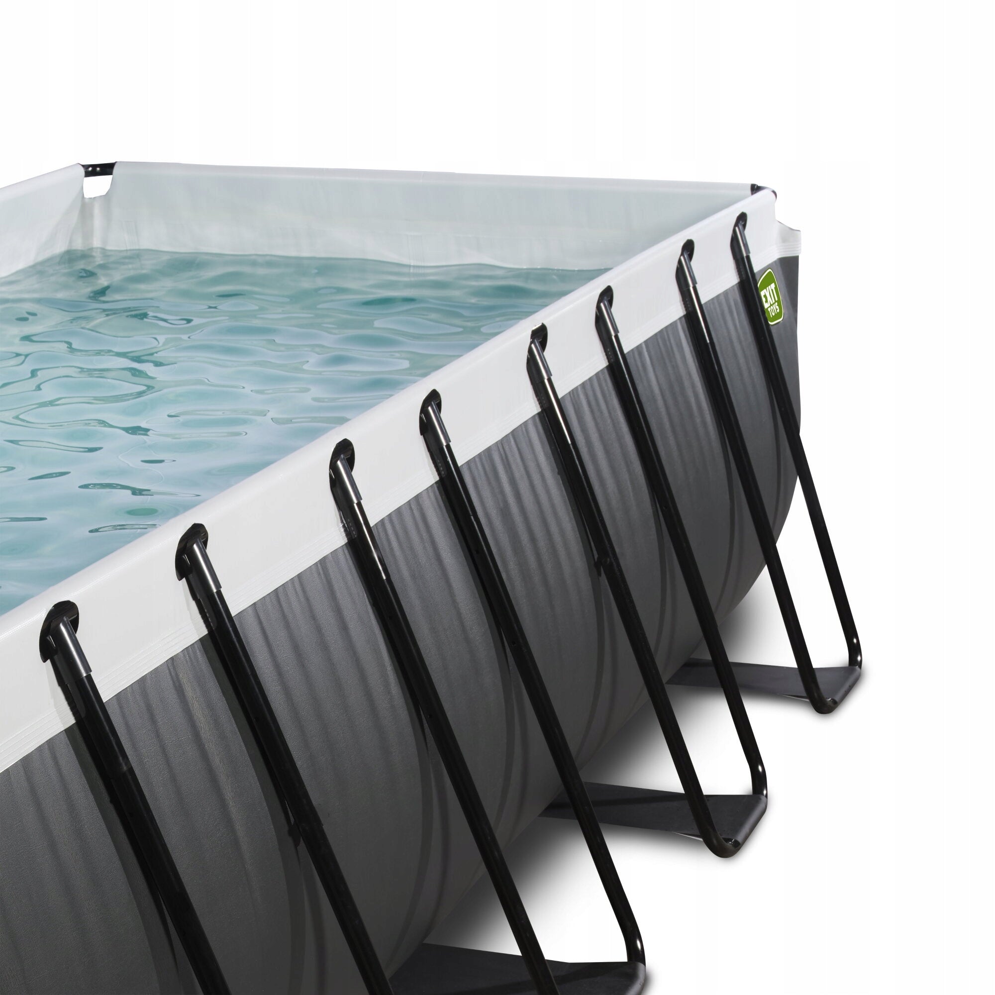 Pool Black Leather EXIT 400x200x100cm with sand filter pump and dome Shape rectangular