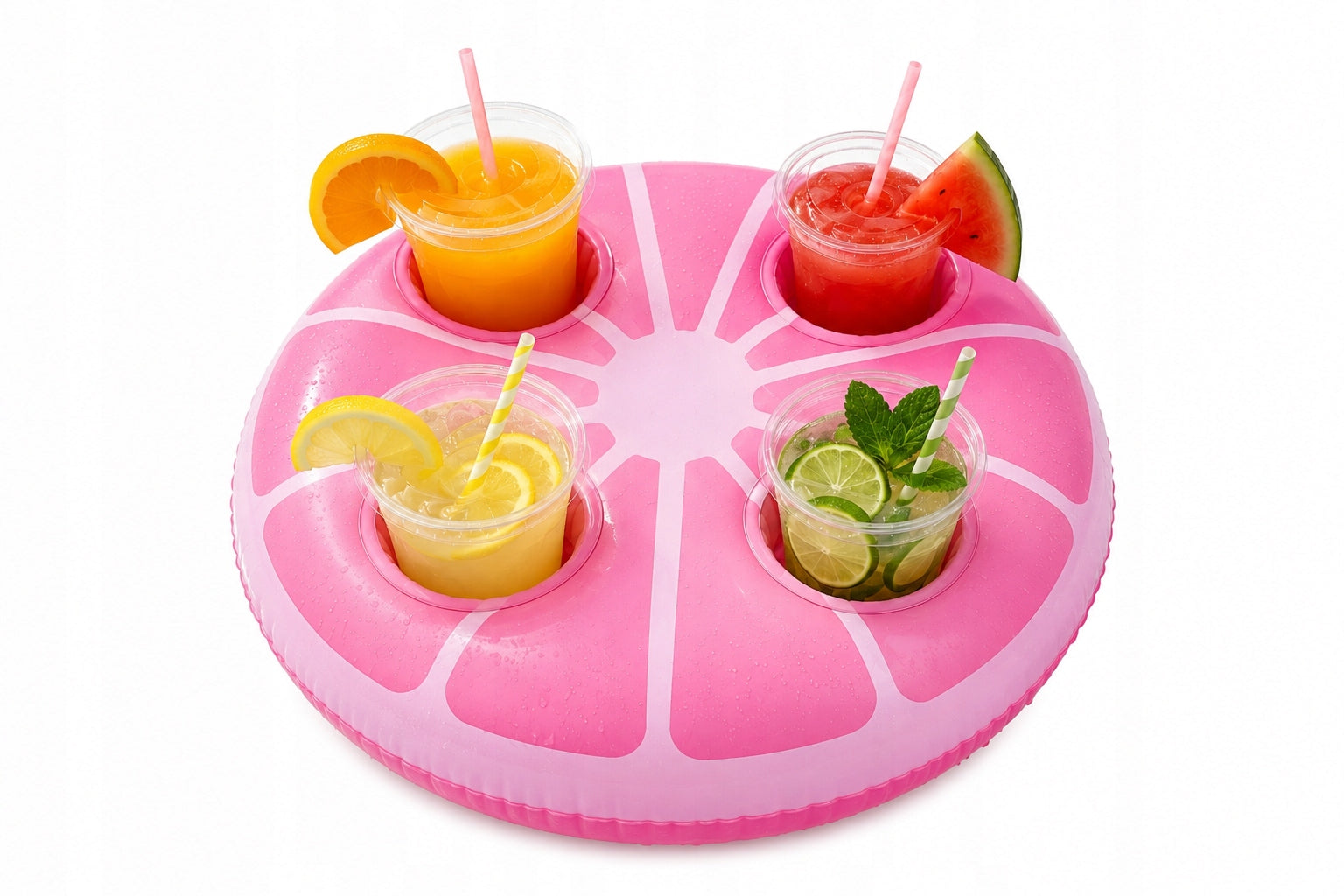 Pool DRINK HOLDER 48 cm Inflatable Table for 4 Cups Pink