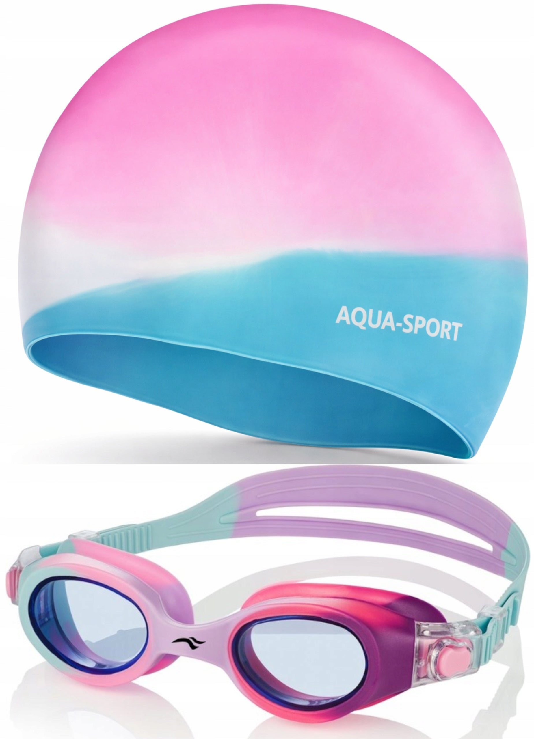 Pool Set: SWIMMING GLASSES SILICONE SWIMMING CAP FOR KIDS