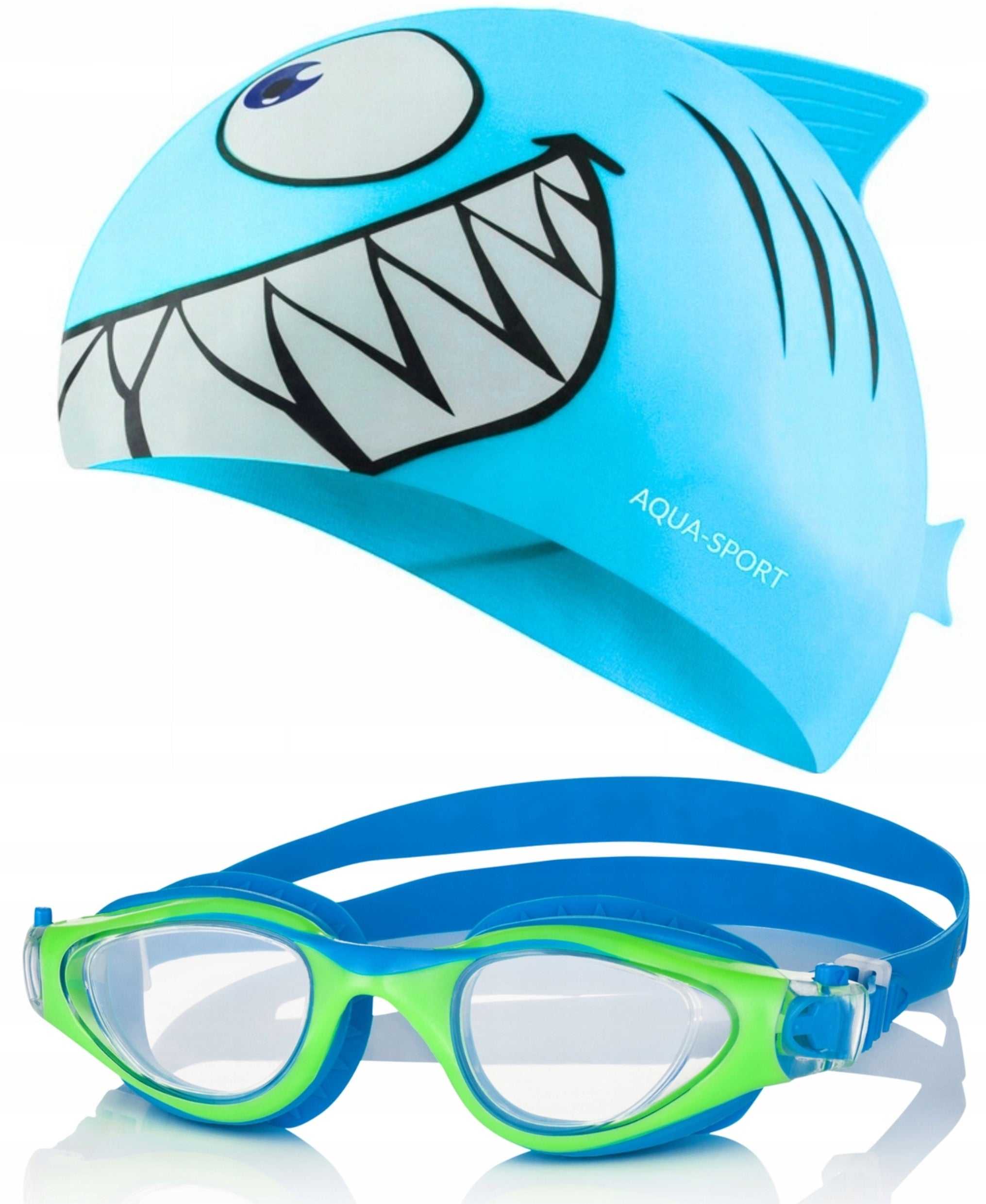 Pool Set: SWIMMING GLASSES SILICONE SWIMMING CAP FOR KIDS
