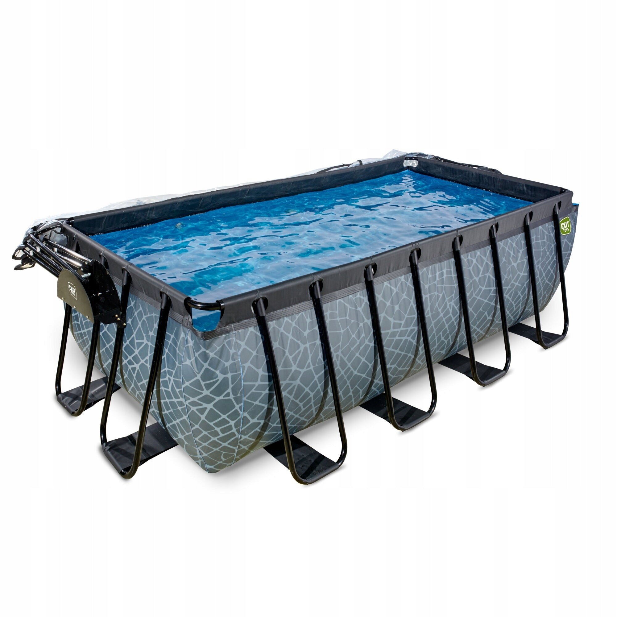 Pool Stone EXIT 400x200x122cm with sand filter pump and dome - grey Height 122 cm