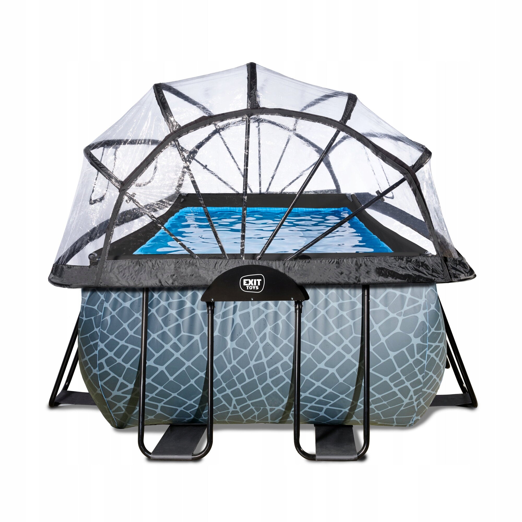 Pool Stone EXIT 400x200x122cm with sand filter pump and dome - grey Volume 8870 l