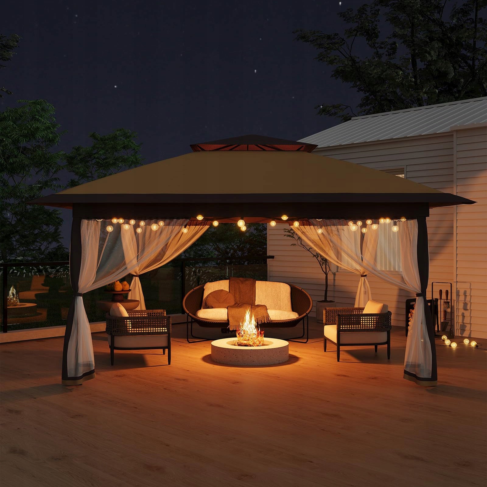 Pop Up Gazebo Canopy Tent One-Push Setup with 4 SandBags 3m*3m Manufacturer no brand