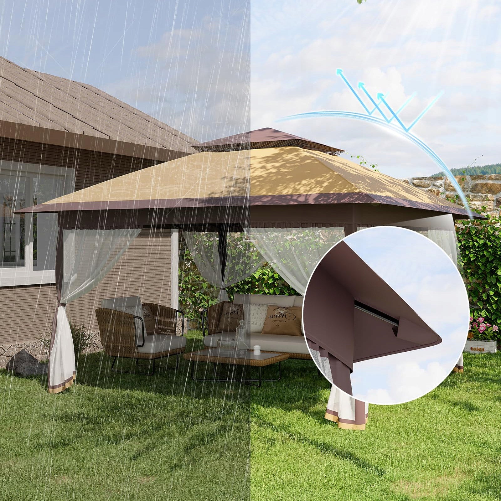 Pop Up Gazebo Canopy Tent One-Push Setup with 4 SandBags 3m*3m Type pavilion
