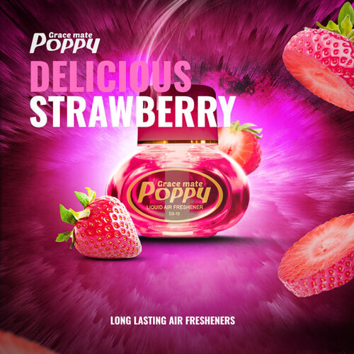 Poppy 150ml Strawberry Original Car Scent Strawberry