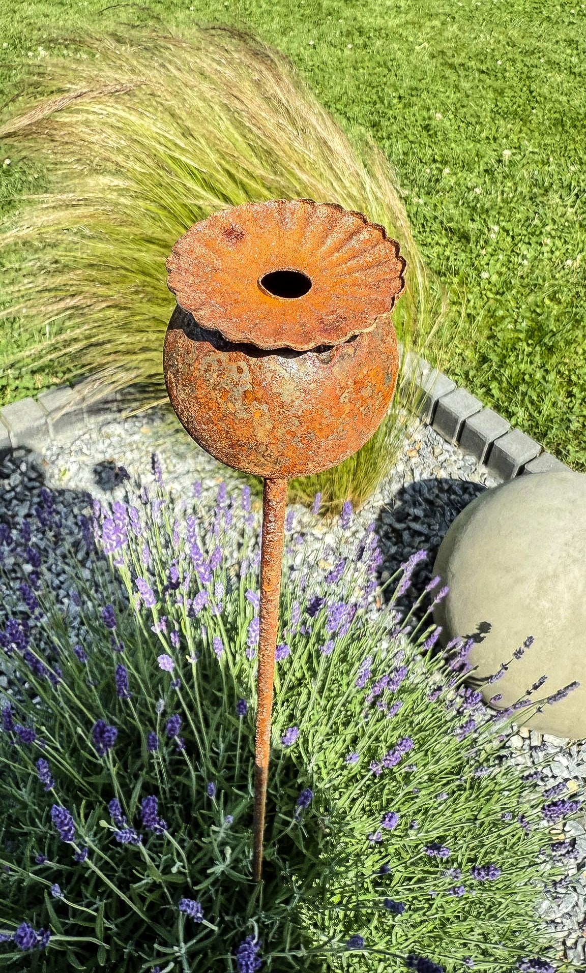 Poppy rust garden ornament rusted 3d 85 cm garden jewelry corten Manufacturer no brand