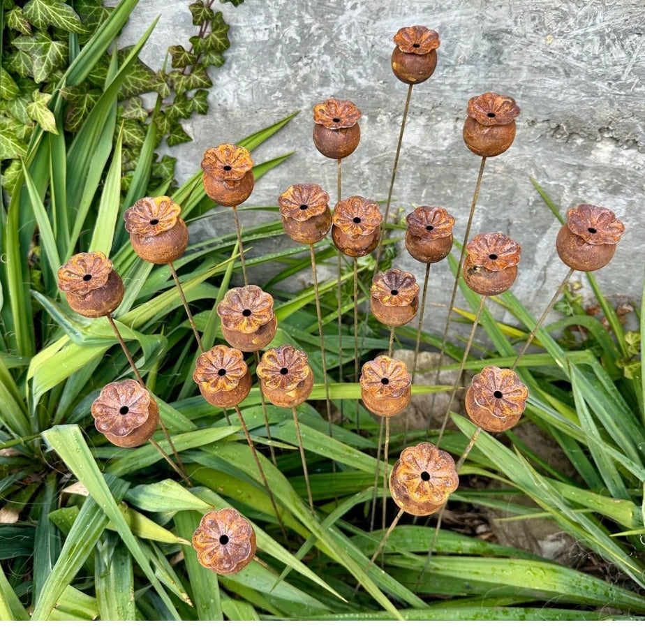 Poppy rust garden ornament rusted 3d 85 cm garden jewelry corten