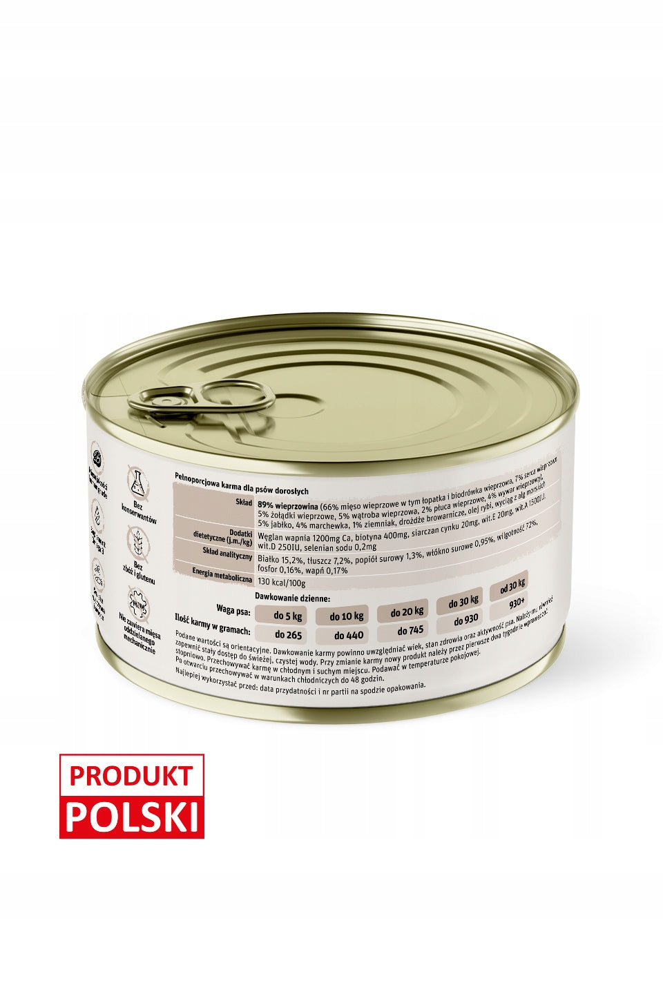 Pork with apple - wet food for adult dogs Oakfarm 400 g Packaging status original