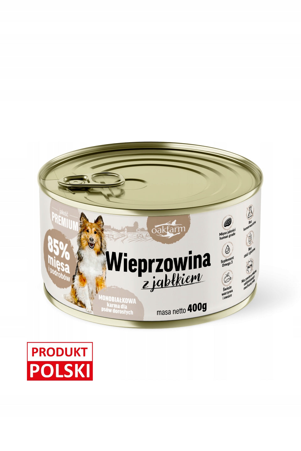 Pork with apple - wet food for adult dogs Oakfarm 400 g