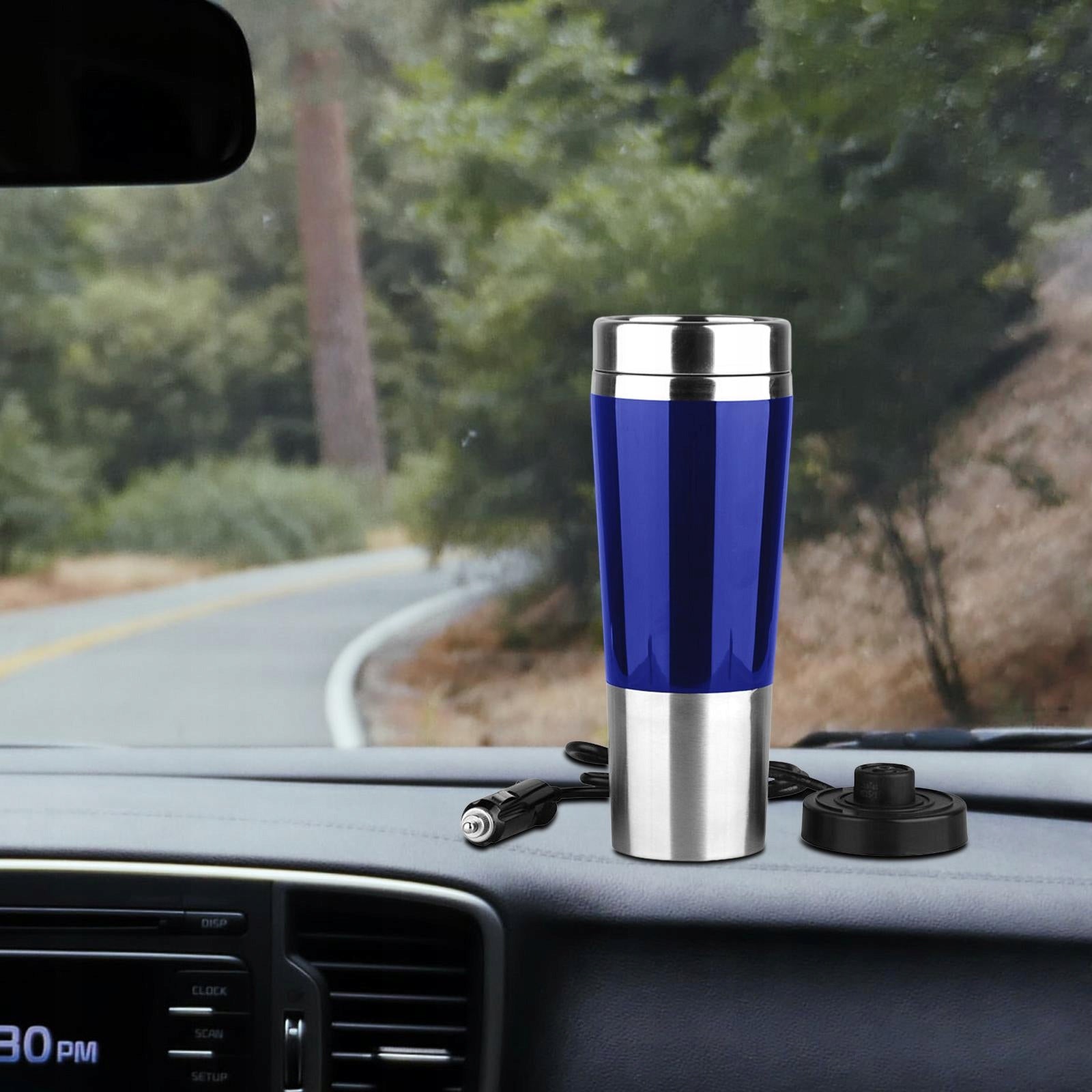 Portable 12V Car Kettle Boiler Stainless Steel 450ml Heated Water Blue Brand no brand