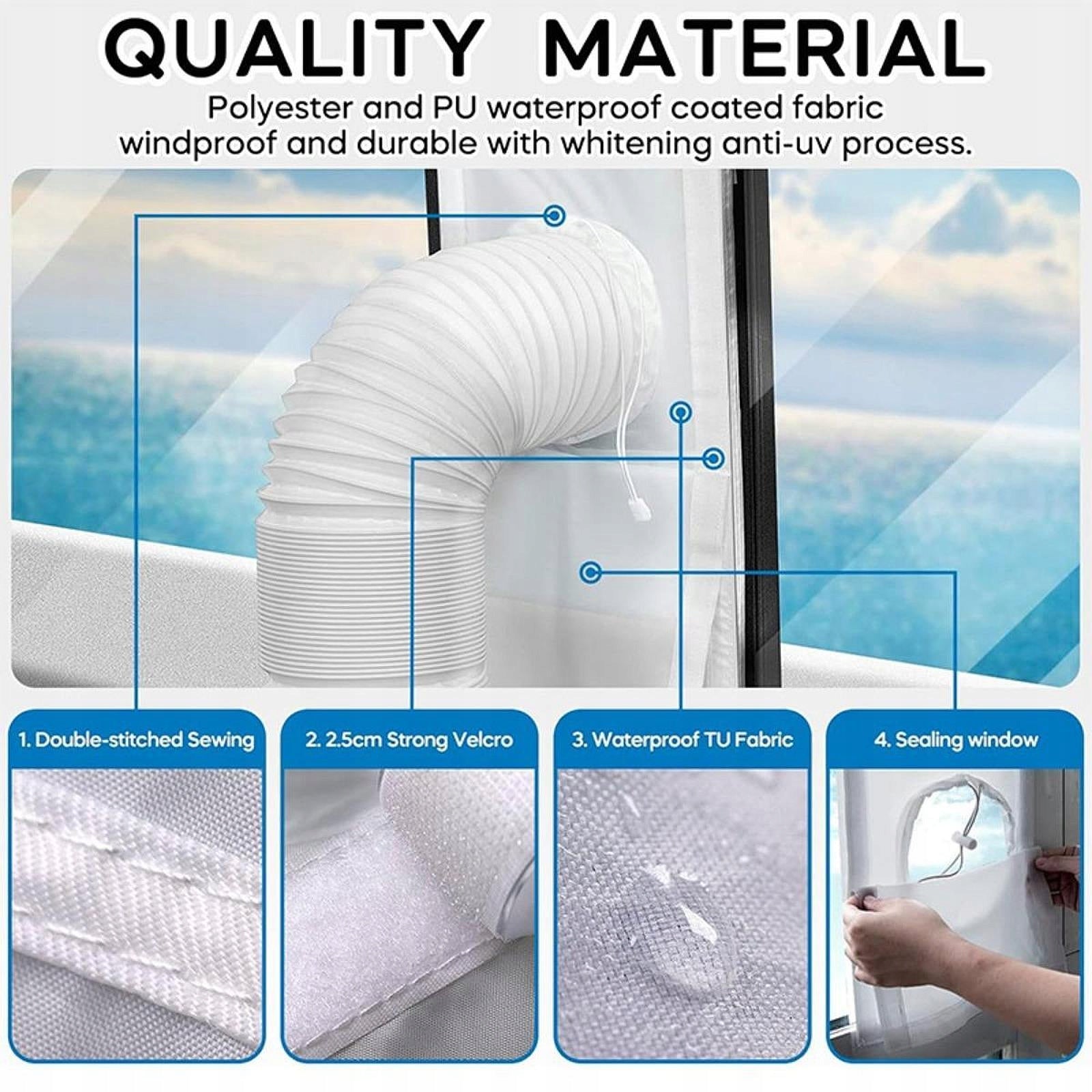 Portable AC Sliding Door Seal Kit Practical Drawstring Design 25cmx232cm Medical device class IIa