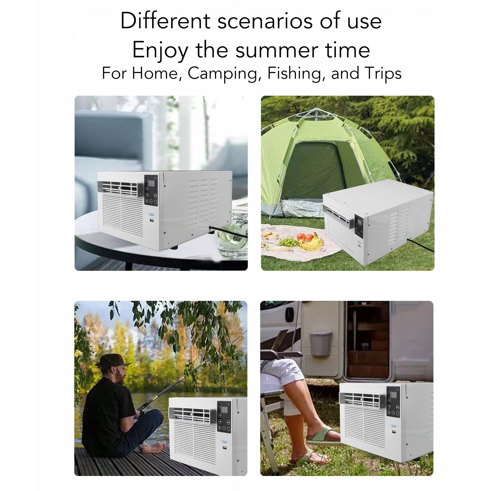 Portable Air Conditioner 1900BTU 280W Mini Mobile Air Conditioner With Remote Control Dominant color white