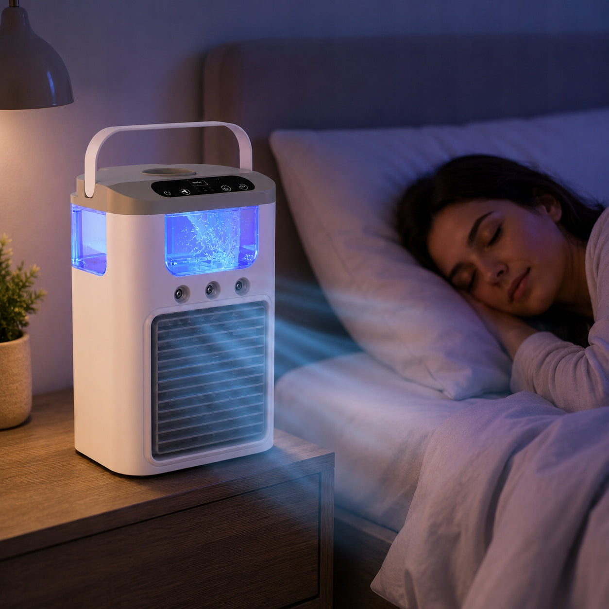 Portable Air Conditioner,600 ml,Rechargeable ,3 Speeds, 60°Oscillation Packaging status original