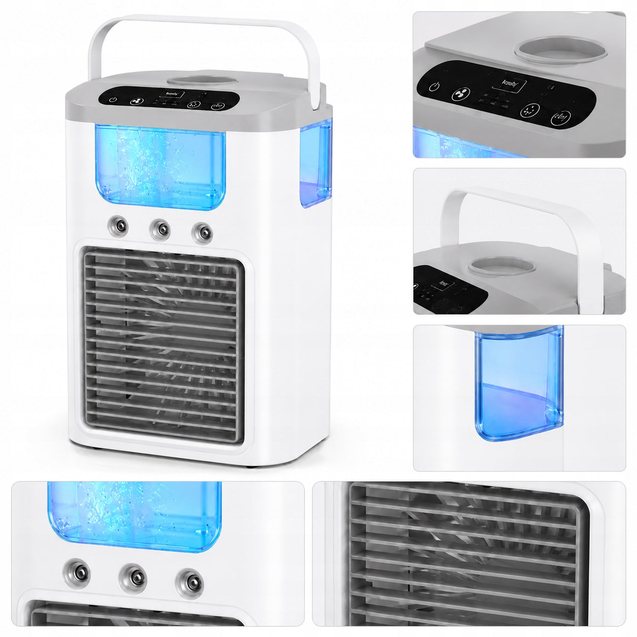 Portable Air Conditioner,600 ml,Rechargeable ,3 Speeds, 60°Oscillation Power 12 W