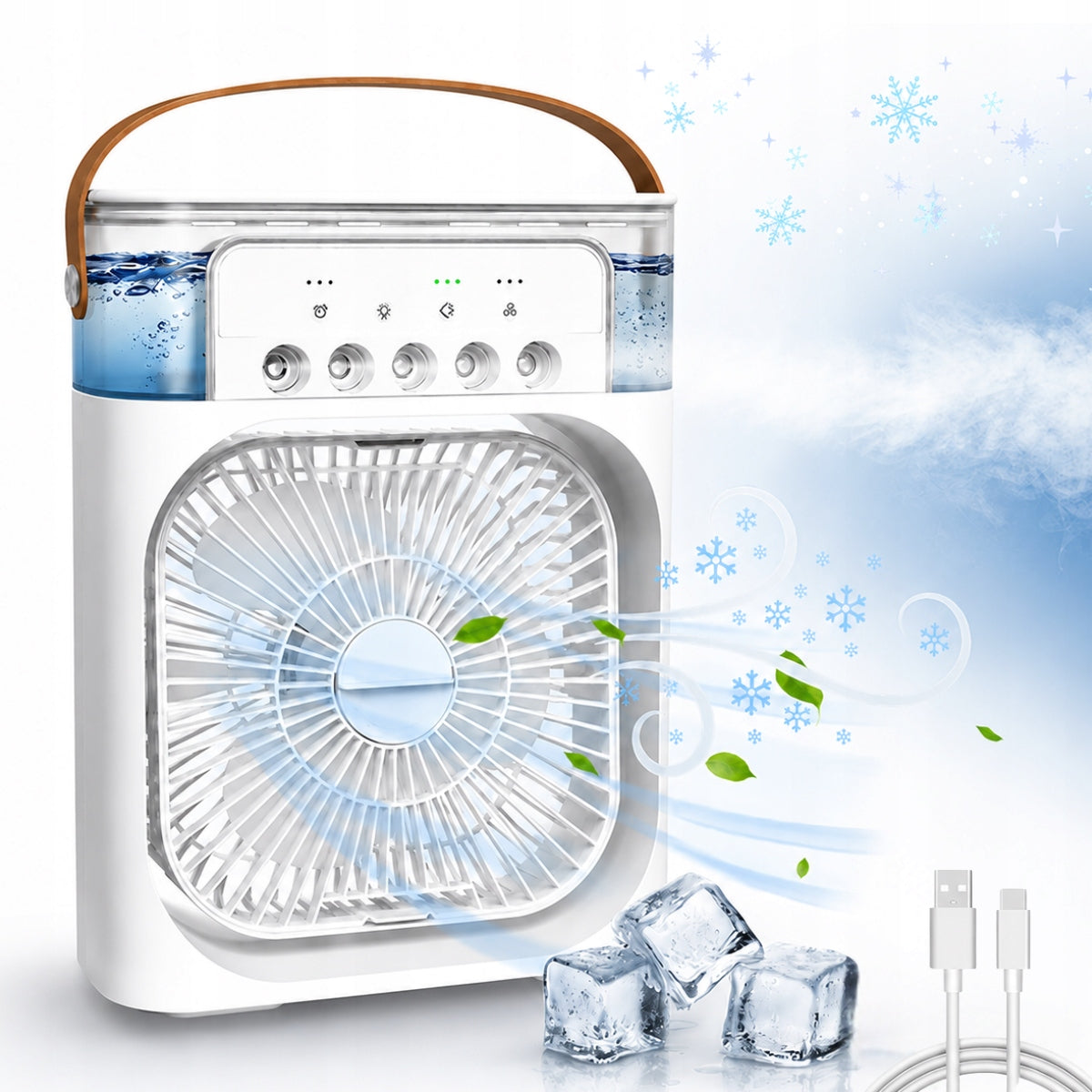 Portable Air Conditioner Desk Water Humidifier LED Aromatherapy
