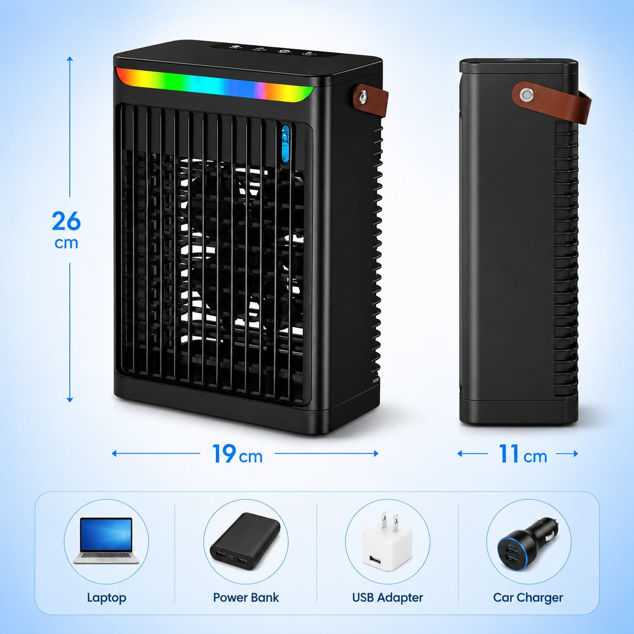 Portable Air Conditioner Fan 680ml USB Humidifier 5Speeds Night Light Type air conditioner