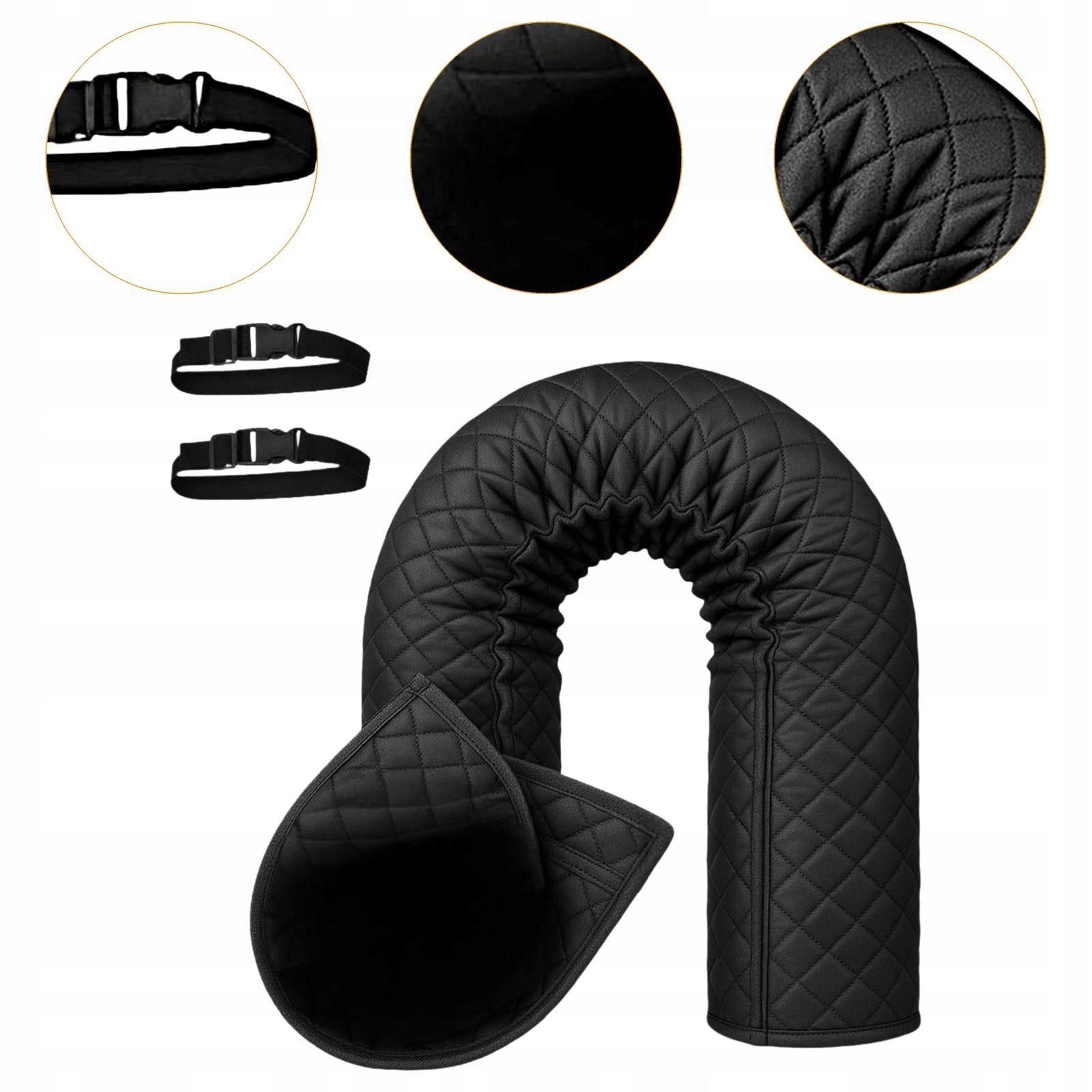 Portable Air Conditioner Hose Cover with 2 Adjustable Straps Black Medical device class IIa