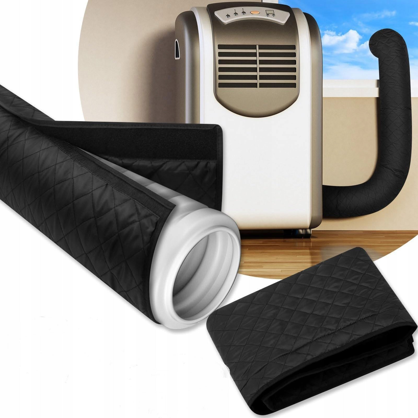 Portable Air Conditioner Hose Cover with 2 Adjustable Straps Black Packaging status original