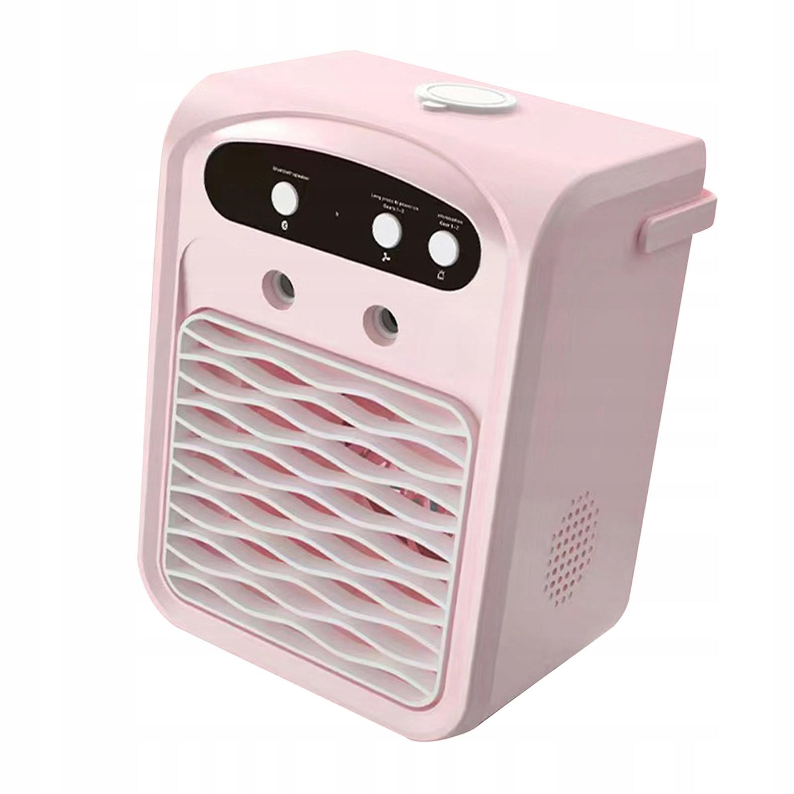 Portable Air Conditioner Personal Fan Low Noise 1000ml Water Tank Pink