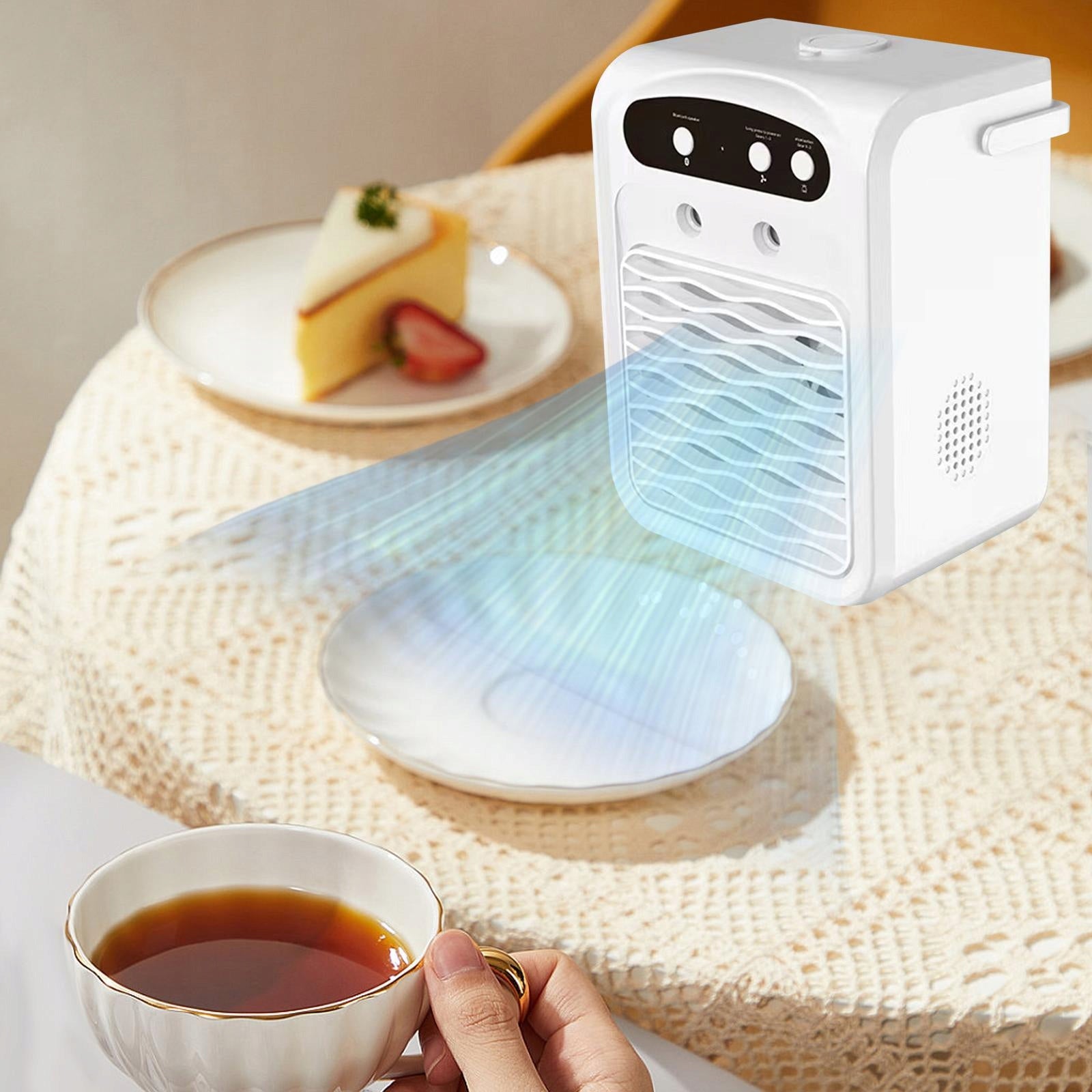 Portable Air Conditioner Powerful Personal Fan with Night Light Low White Notified body number 9999